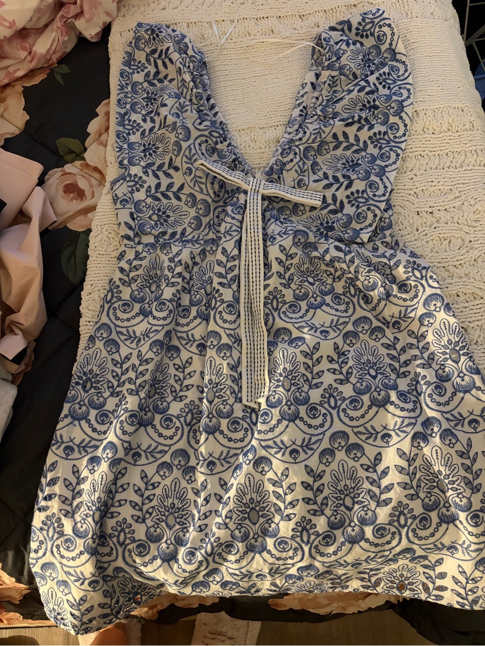 Adelyn Rae Blue and White Mini Dress